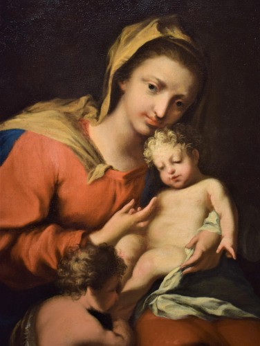 Vierge à l'Enfant avec le petit Saint Jean - Atelier de Jacopo AmigonI (1682- 1752)